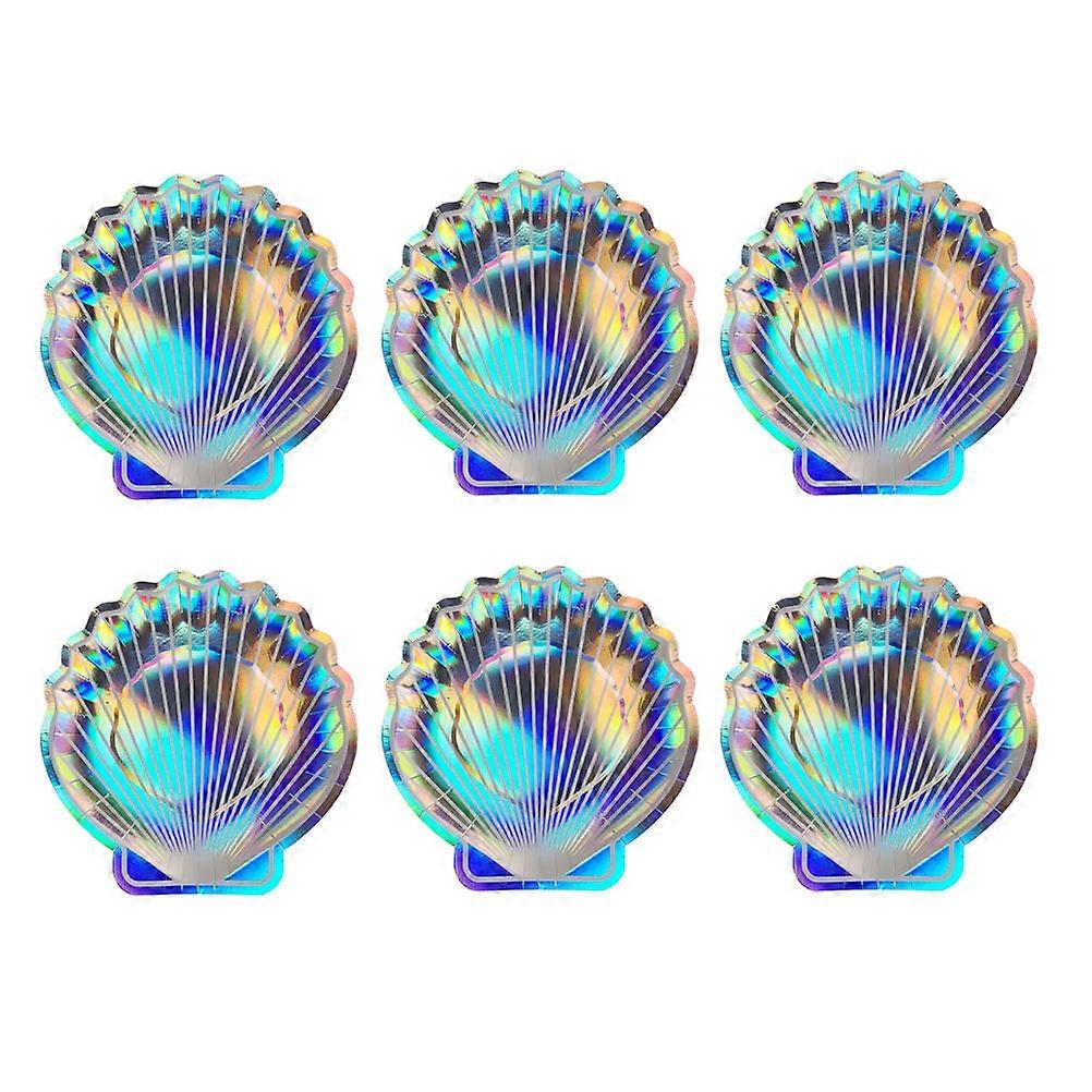 Party Decorations Tableware Creative Shell Shaped Paper Plates For Party 16Pcs