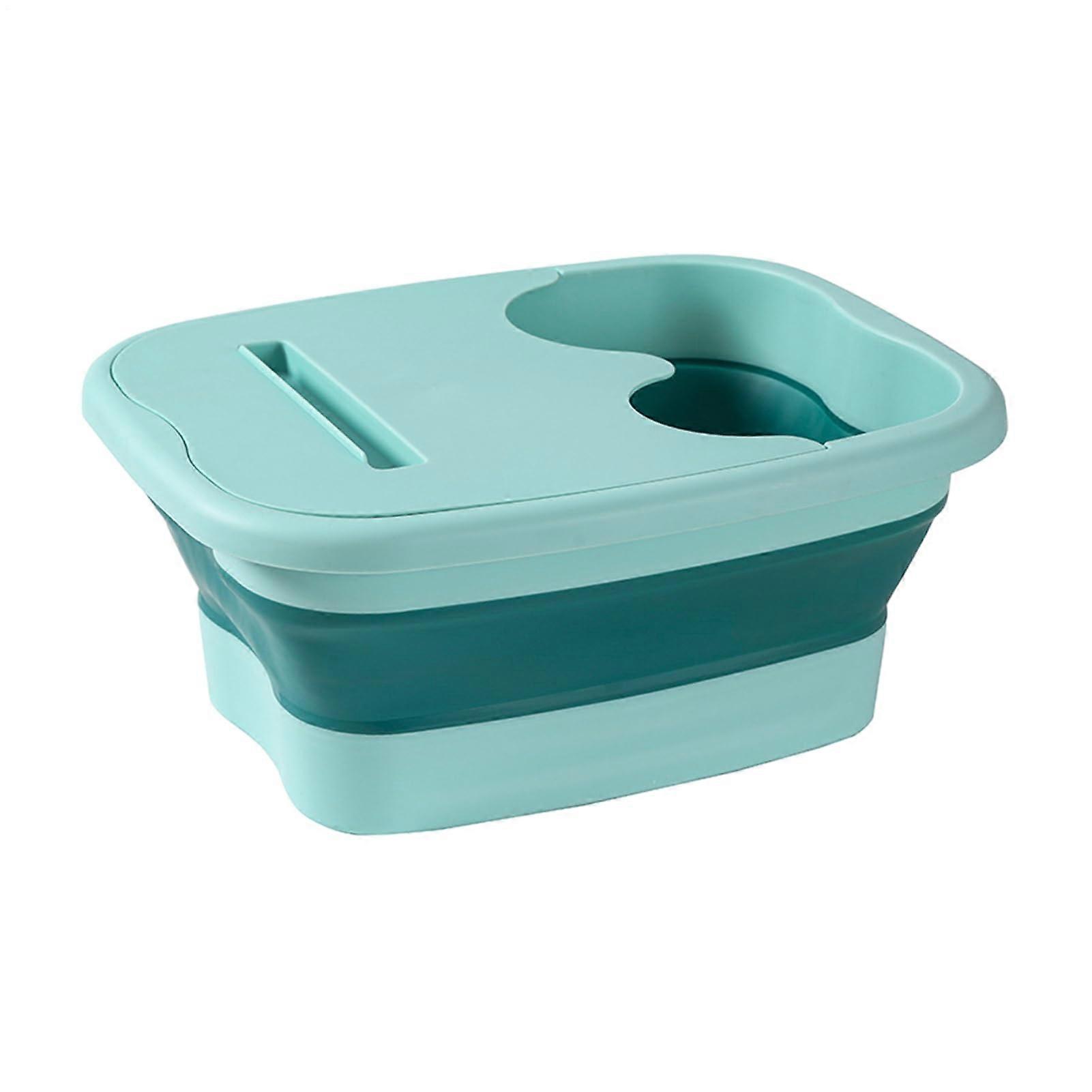 Foldable Foot Bath Basin Immersion Tub With Massaging Rollers, Green, Portable Soak Bath
