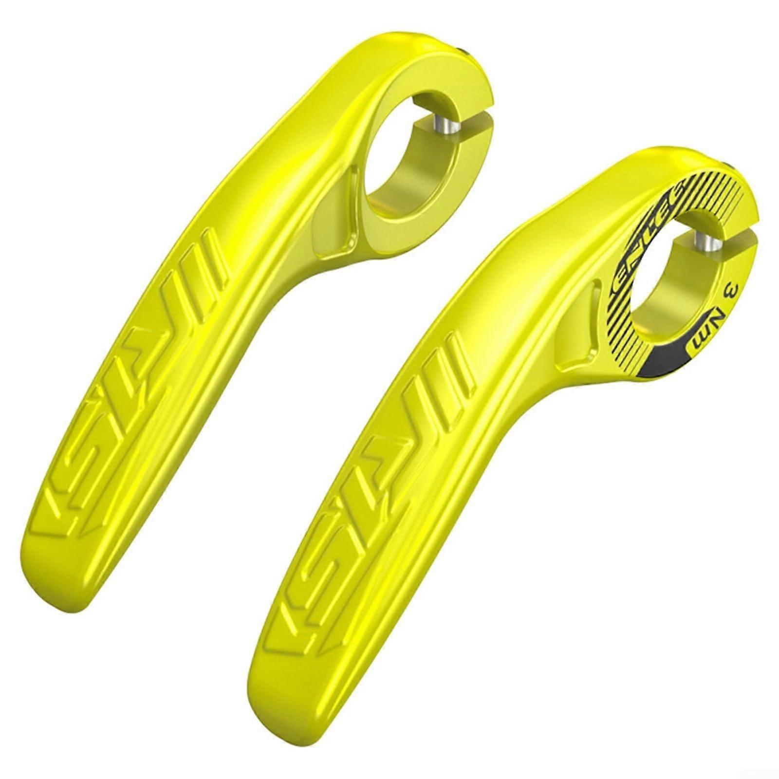 Ergonomically shaped bicycle grips made from robust materials for  handling (fluorescent yellow)