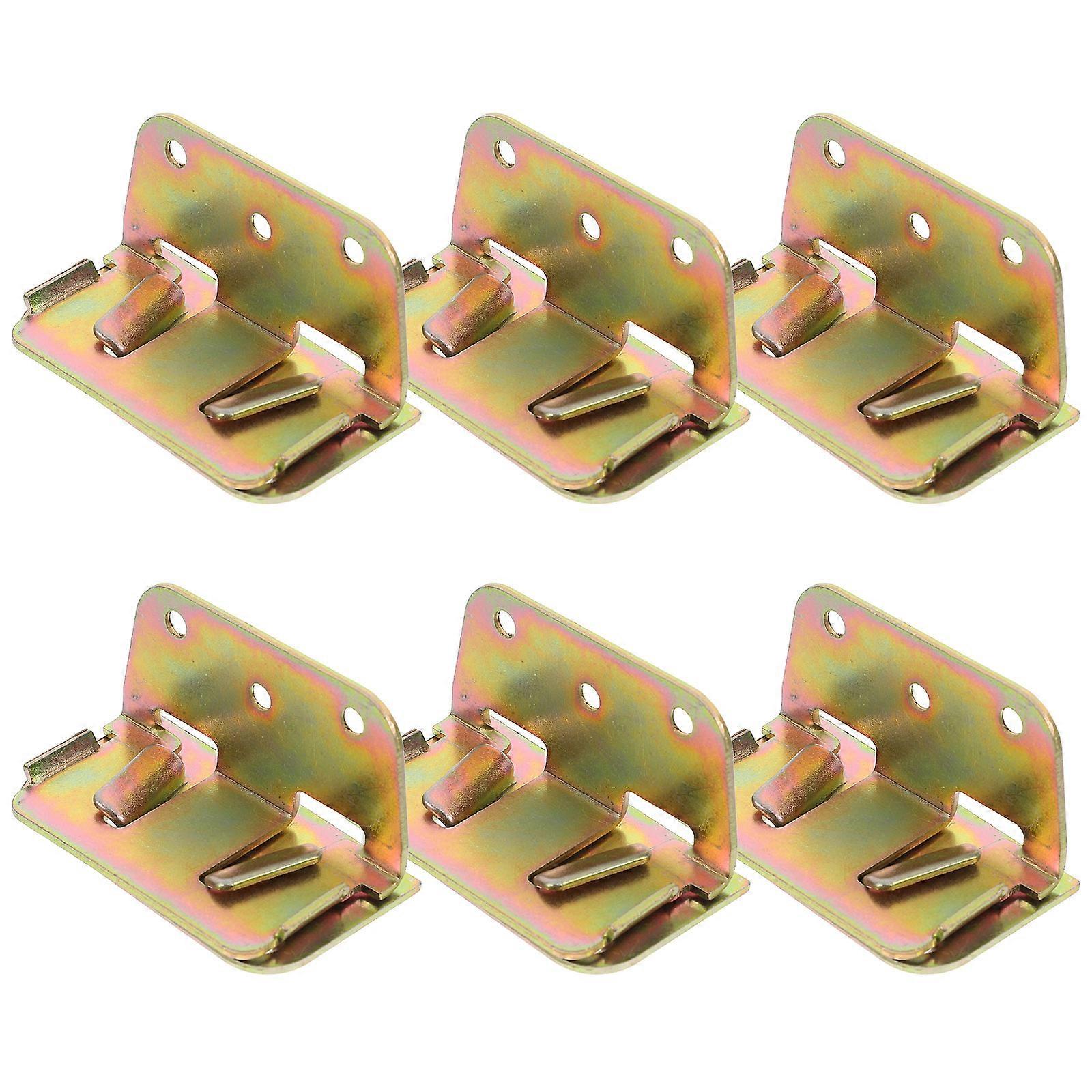 Bed Bracket Bed Plate Hinge Furniture Assemblers Bed Maintenance Support Iron 6Pcs