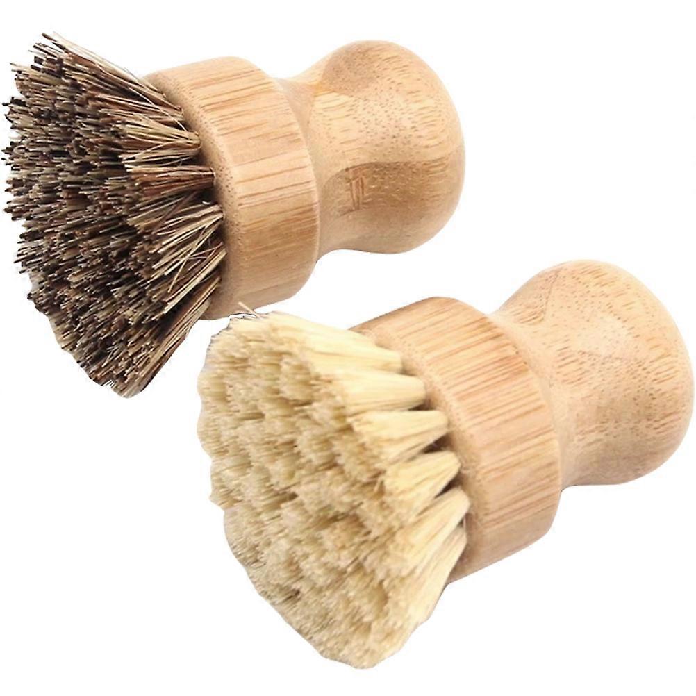 Natural Scrub Brush Set, Durable Long Handle Cleaning Tool for Pots, Pans, Sinks, and Bathtubs – Dishwashing Brush for Kitchen and Bathroom Use