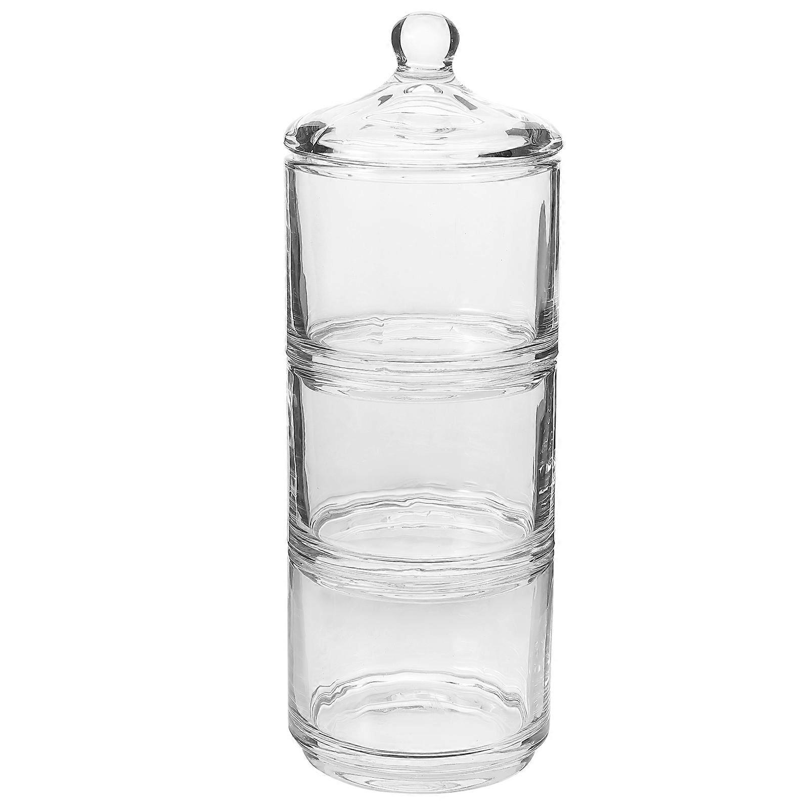 Candy Storage Container Stackable Glass Jar Home Use Nuts Coffee Snacks Reusable 11.20X4.09X4.09in 1Pcs