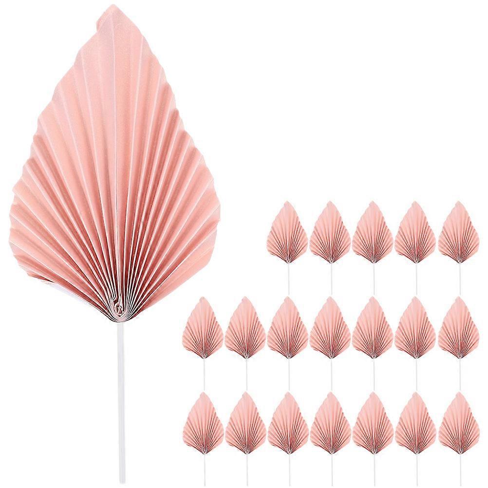 Pink Folding Palm Shaped for Party Cake Decor Paper 20 Pieces