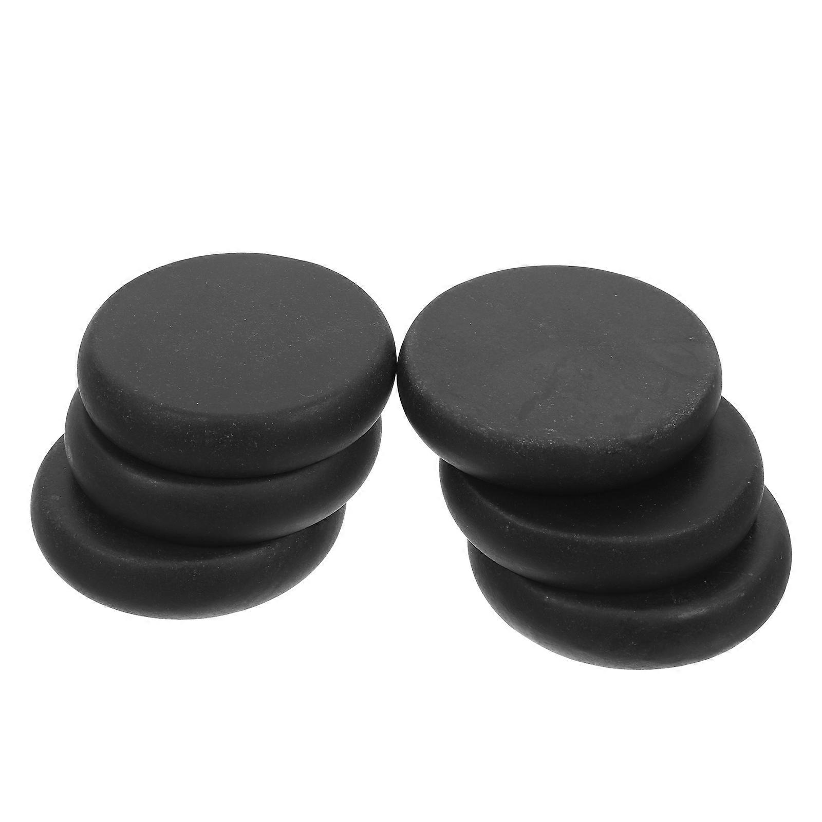 Black Massage Stones Set of 6 Natural Volcanic Stones for Home Use Spa Relaxation