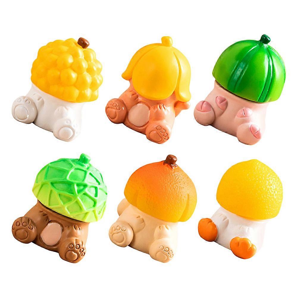 Tiny Resin Figures Resin Whimsical Touch Office Decor 6Pcs