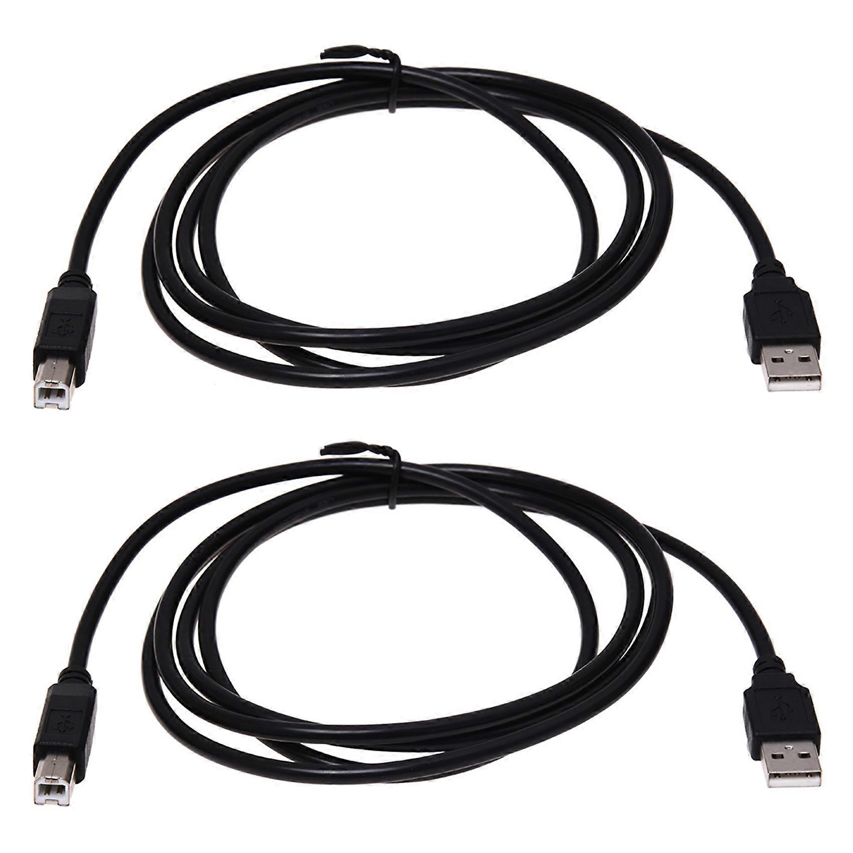 2X for USB 2.0 Printer Cable Cord A-B 1.8M