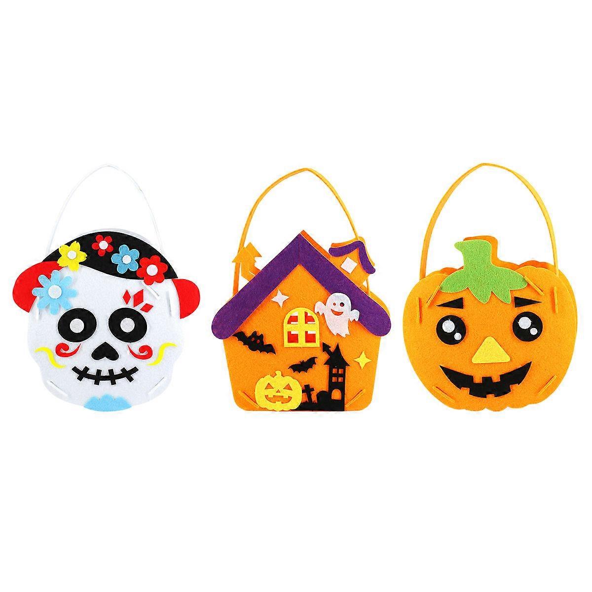 خدعة الهالوين أو علاج حقيبة حلوى حمل تخزين الأقمشة غير المنسوجة للأشياء الجيدة والحلويات 3 قطع