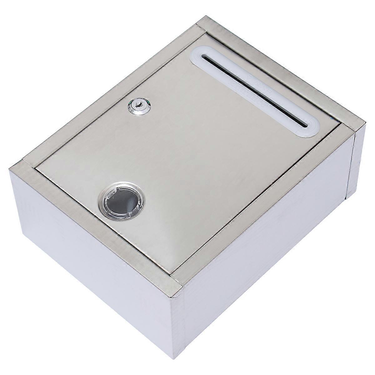 Durable Silver Stainless Steel Mailbox Ideal for Storage and Complaints Perfect for Companies Size 4.5 x 11 x 12.5 inches