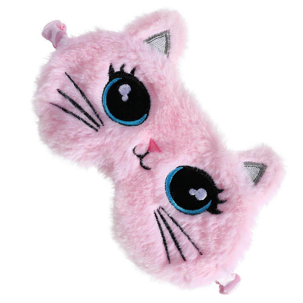 Plush Cartoon Cat Sleep Eye Mask for Kids 1 Set Soft Blindfold
