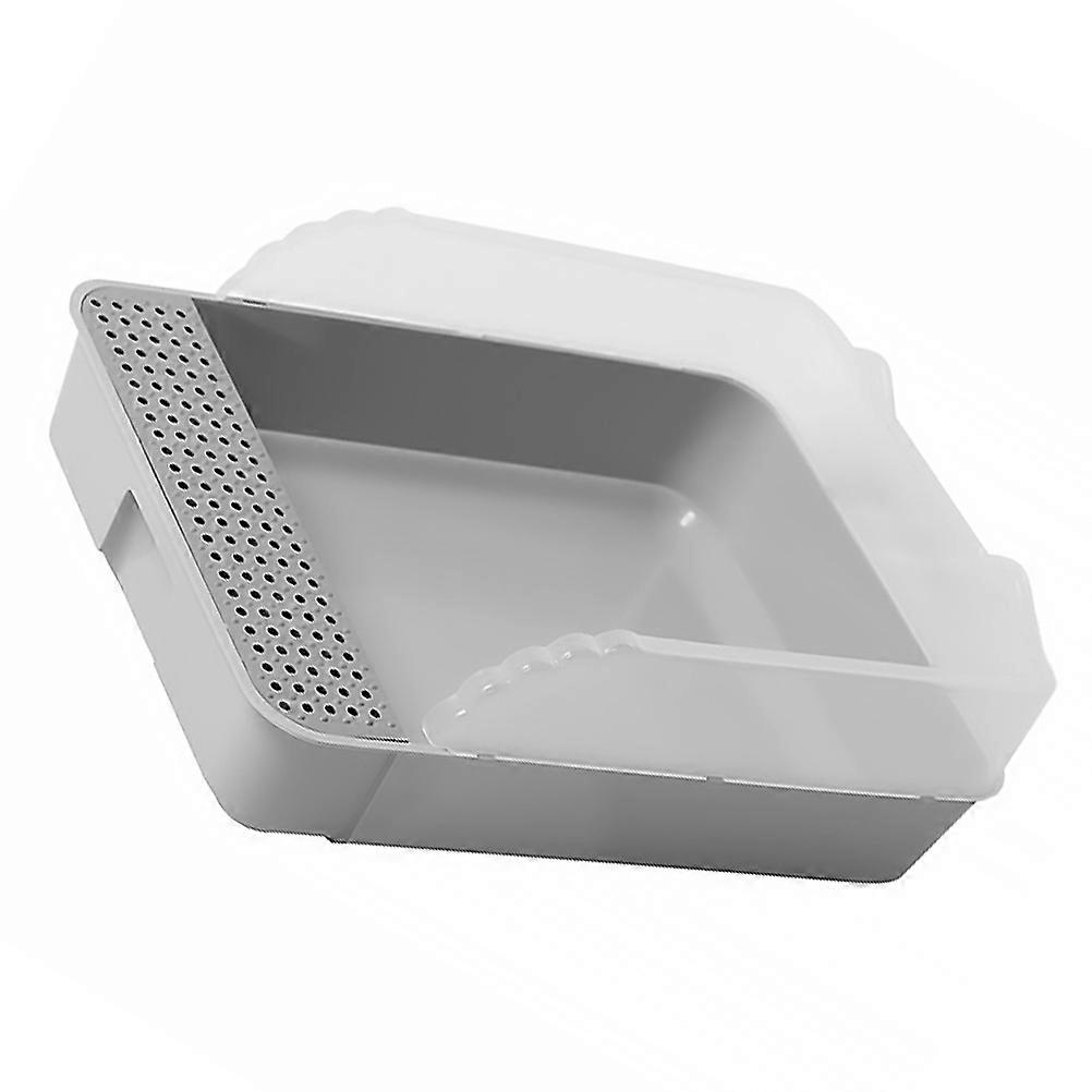 Grey Cat Litter Box with Detachable Design for Easy Cleaning and AntiSplashing, Perfect for Pets
