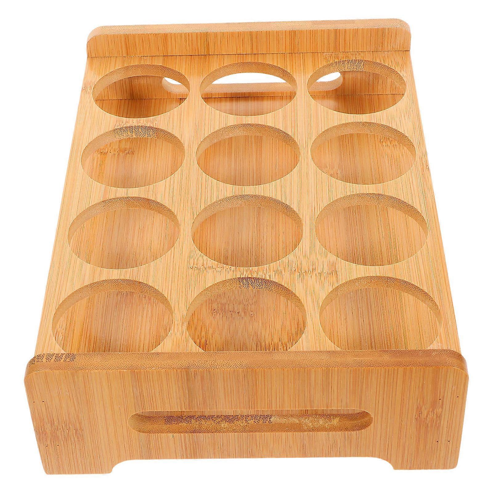 Bamboo Holder with Multiple Compartments for Convenient Storage and Organization Light Brown
