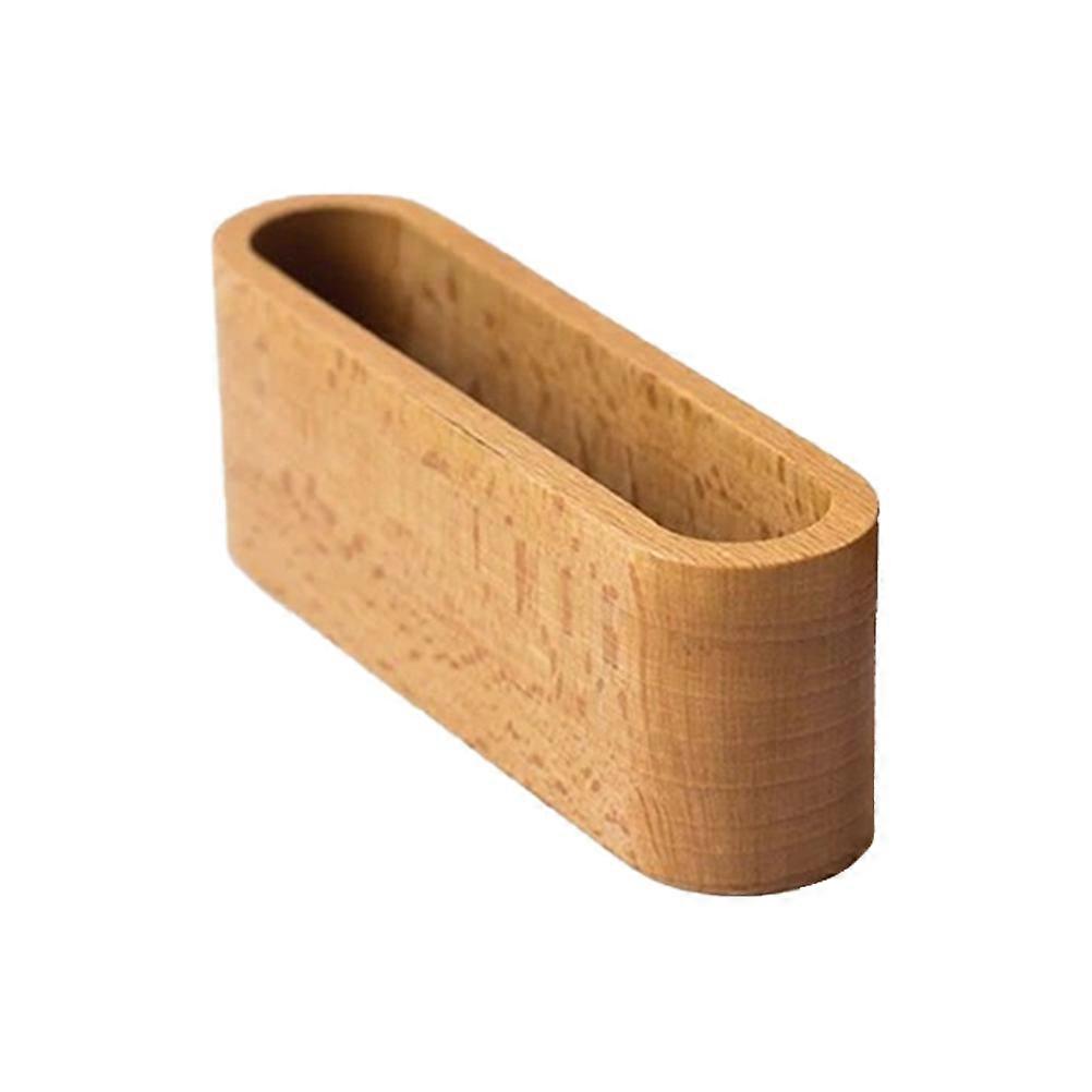 Beige Card Holders with Protective Base for Desktop Use Simple Elegant Design Composite Material 3.5 x 2.0 Inches