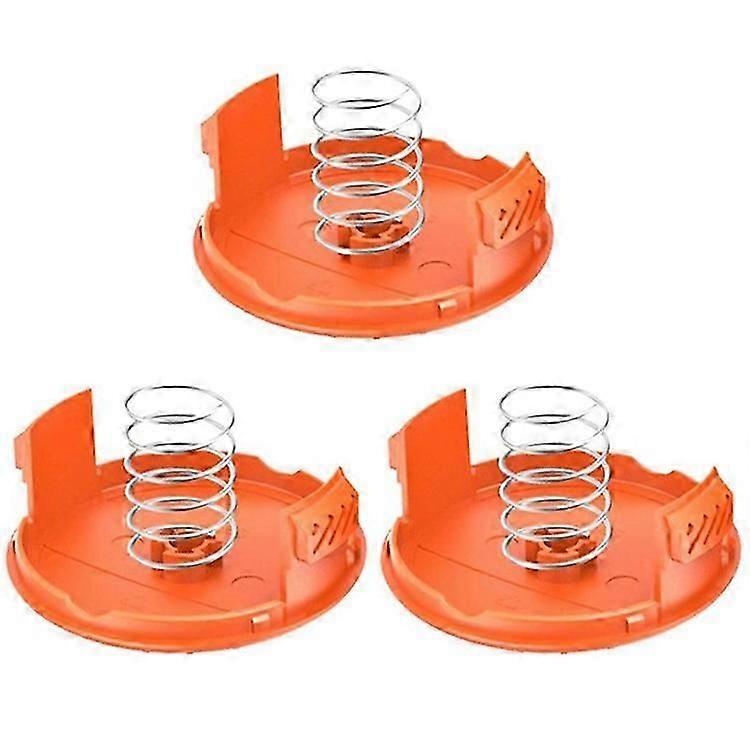Compatible For Black & Decker GH400 / GH500 / GH600 3 Spool Cap + 3 Spring Lawn Mower Parts, RC-100-P