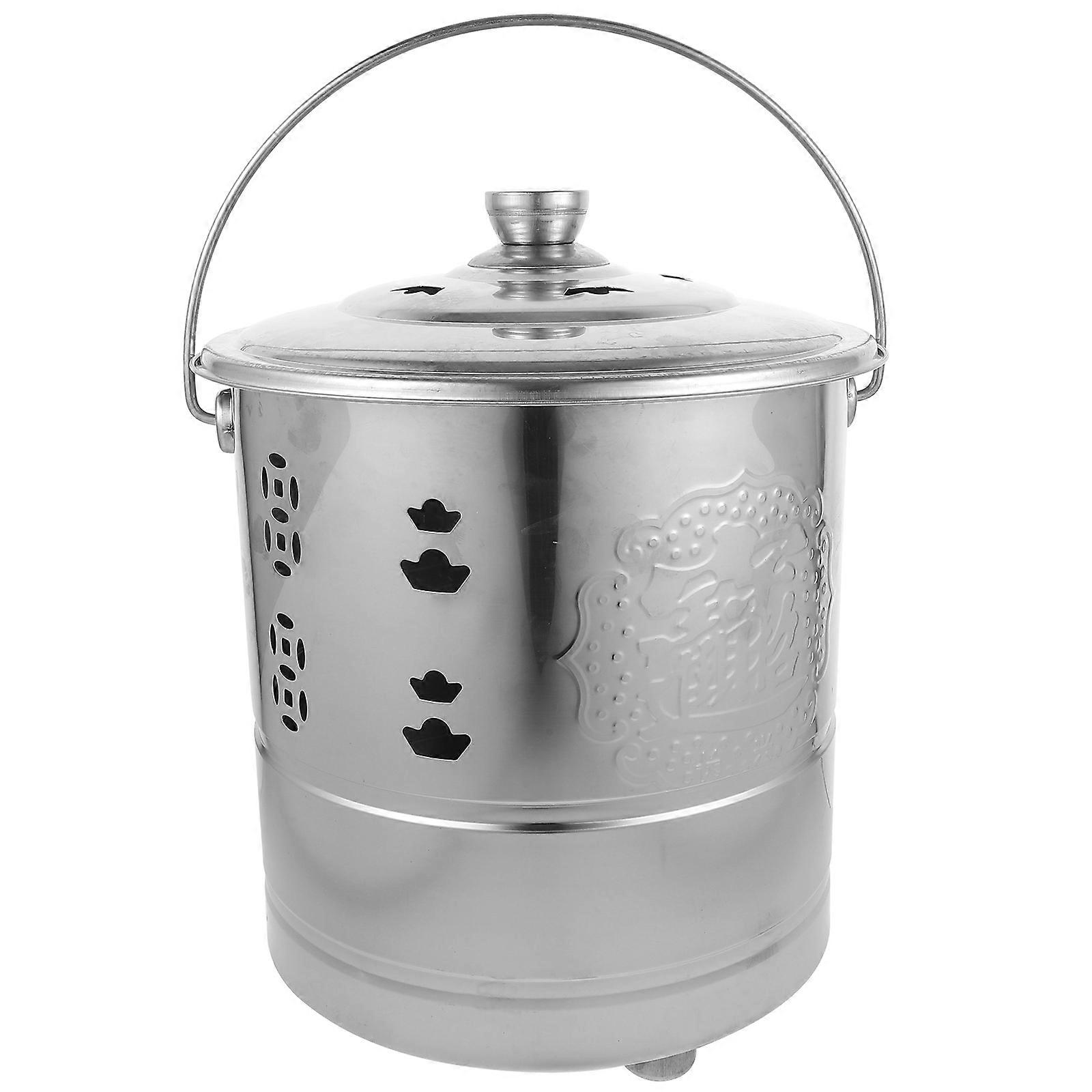 Metal Incinerator For Temple Use Burn Papers And Letters Silver Color 1Set Living Room Application