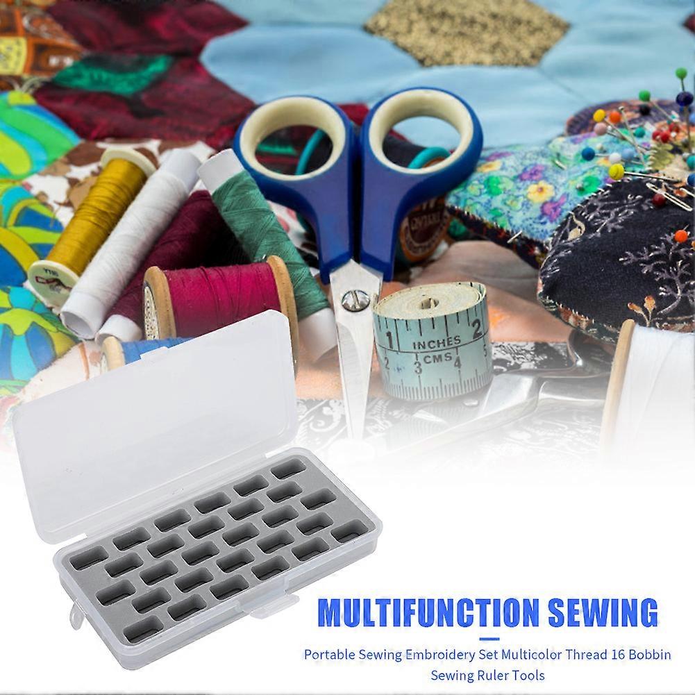 Sewing Bobbin Storage Box 28 Mesh Thickened Sponge Container Case Home Sewing Tool Compartments Transparent Organizer