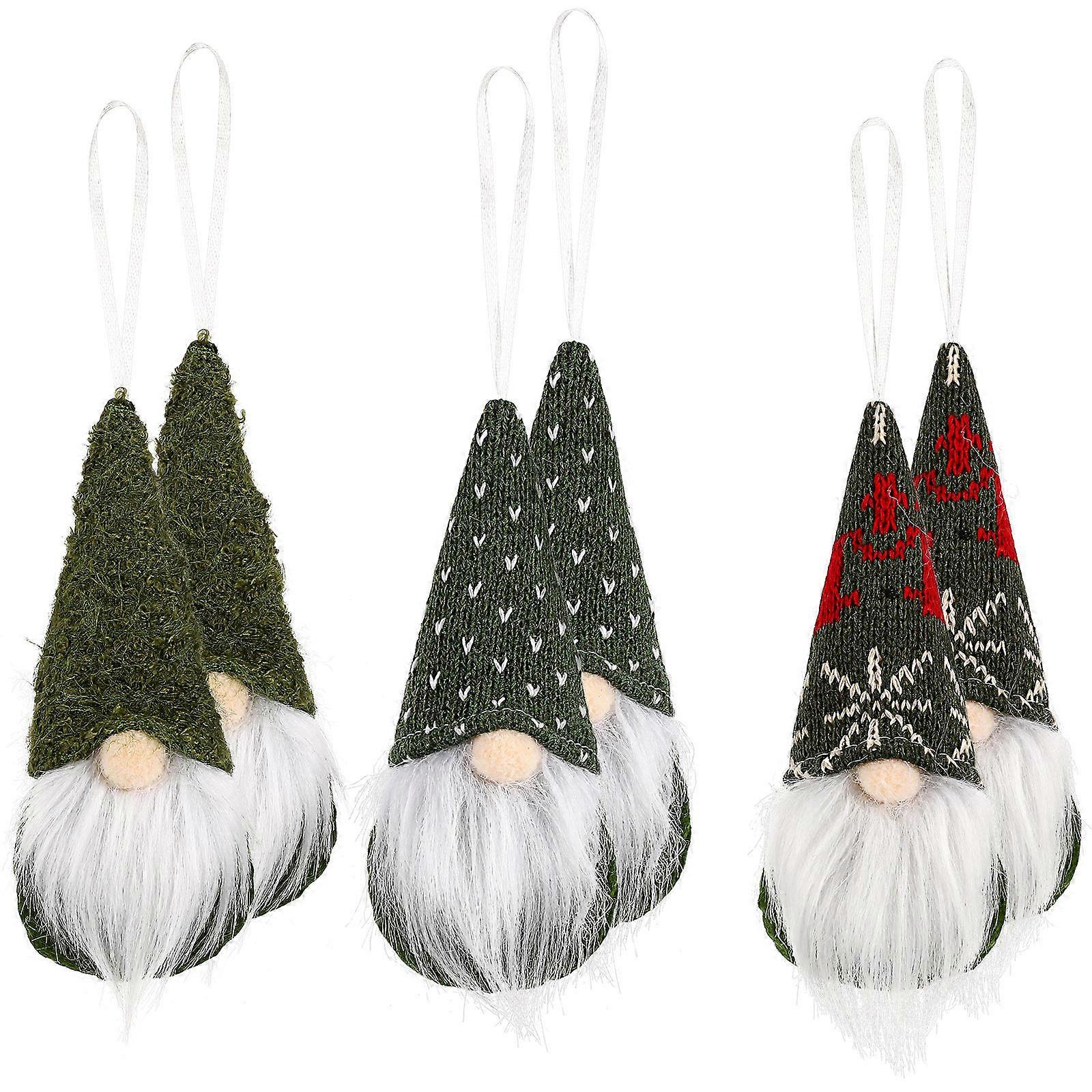 6pcs Christmas Gnome Ornaments   Soft Hanging Decorations with Loops for Tree, Garland, Xmas Party, Scandinavian Style, Holiday Use