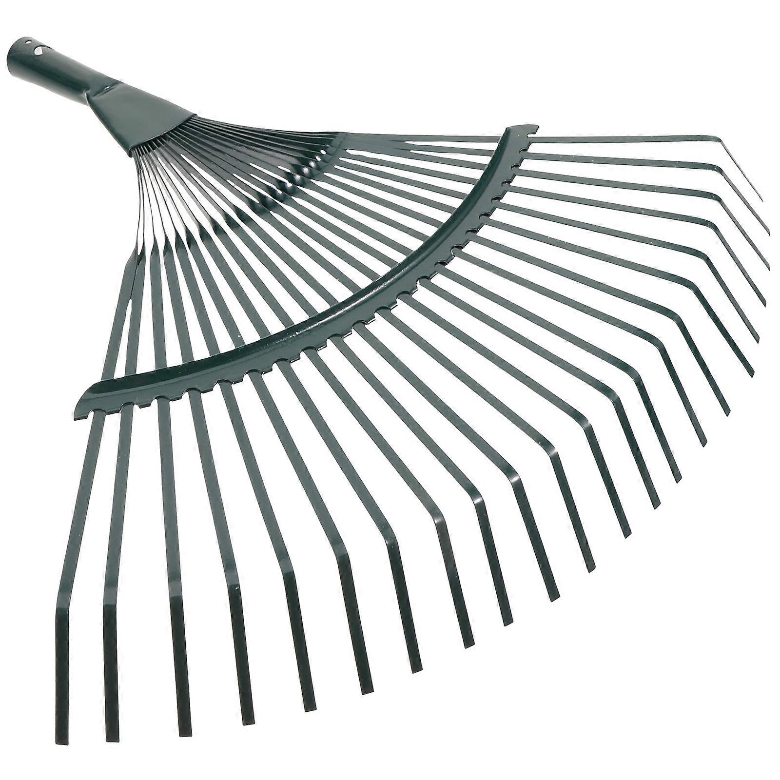Stainless Steel Garden Rake for Home Use with Ergonomic Handle Dark Green Multipurpose Gardening Tool 12.5 inches