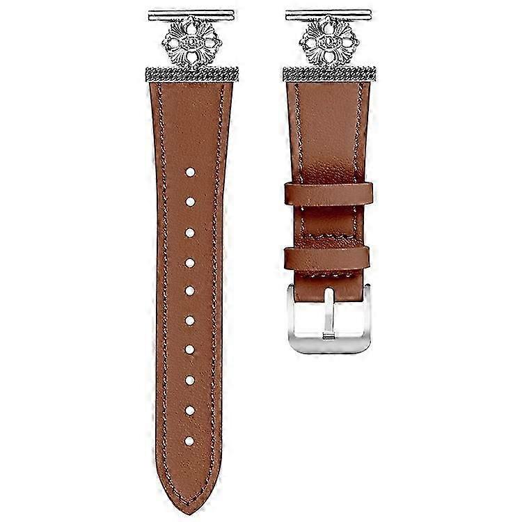 متوافق مع Gabb Watch 2 Watch Band جلد بقرة حقيقي ديكور زهرة حزام قابل للتعديل