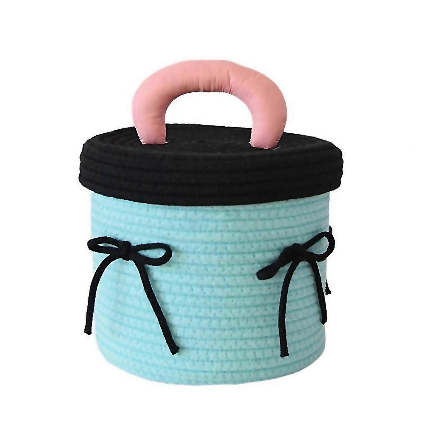 For Woven Storage Baskets Desktop Sundries Storage Baskets Cyan