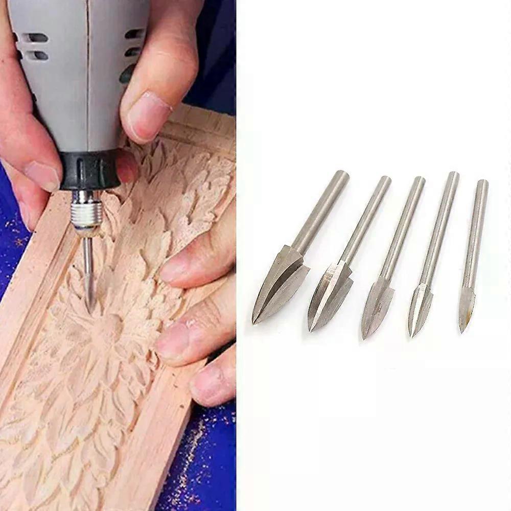 5Pcs/Set Wood Carving Tools Replacement Milling Accessories Drill Bit