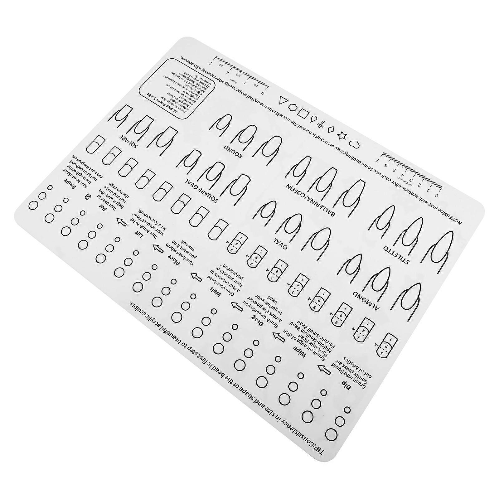 Nail Practice Mat For 40X29.8X0.1CM Easy To Clean 1Set