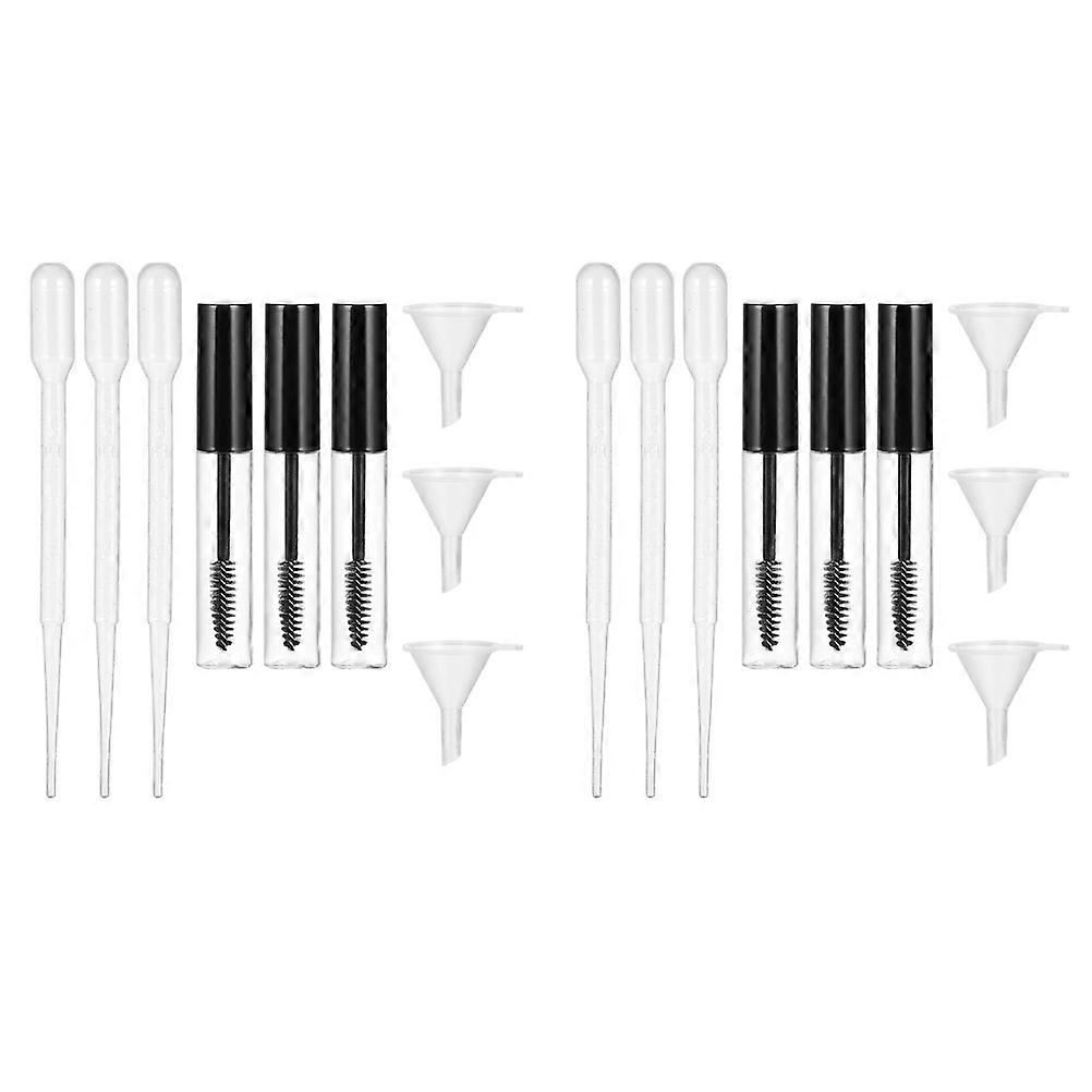1 Set Empty Mascara Tube with Eyelash Brush and Small Liquid Eyeliner Holder