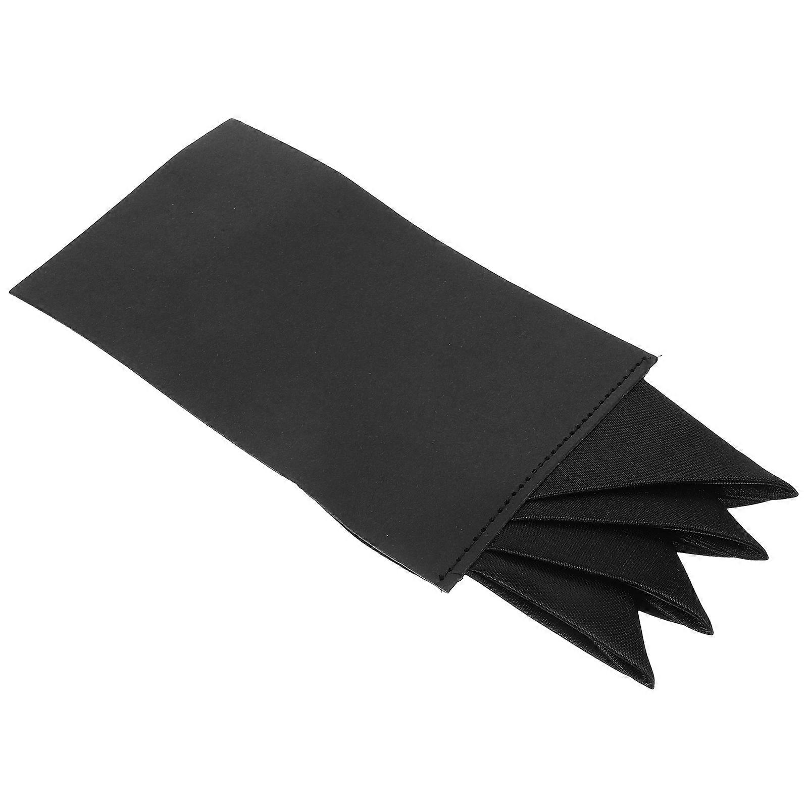 Men Suit Handkerchief Black Pocket Square Anniversary Parties Decorative Accessory 1Pack
