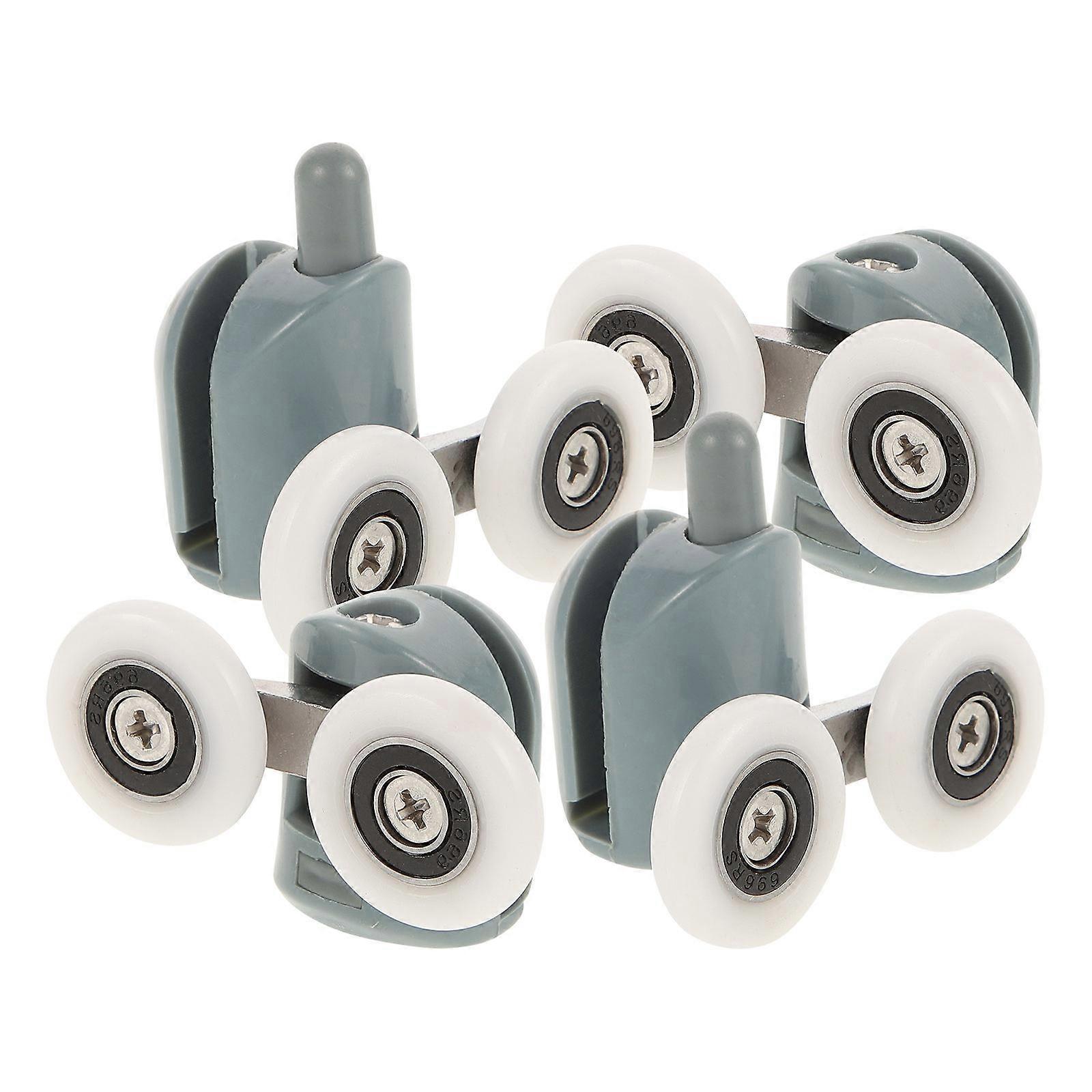 Sliding Door Roller for Curtain Multi Color Zinc Alloy and PA Plastic 4 Pieces 0.5 Inch