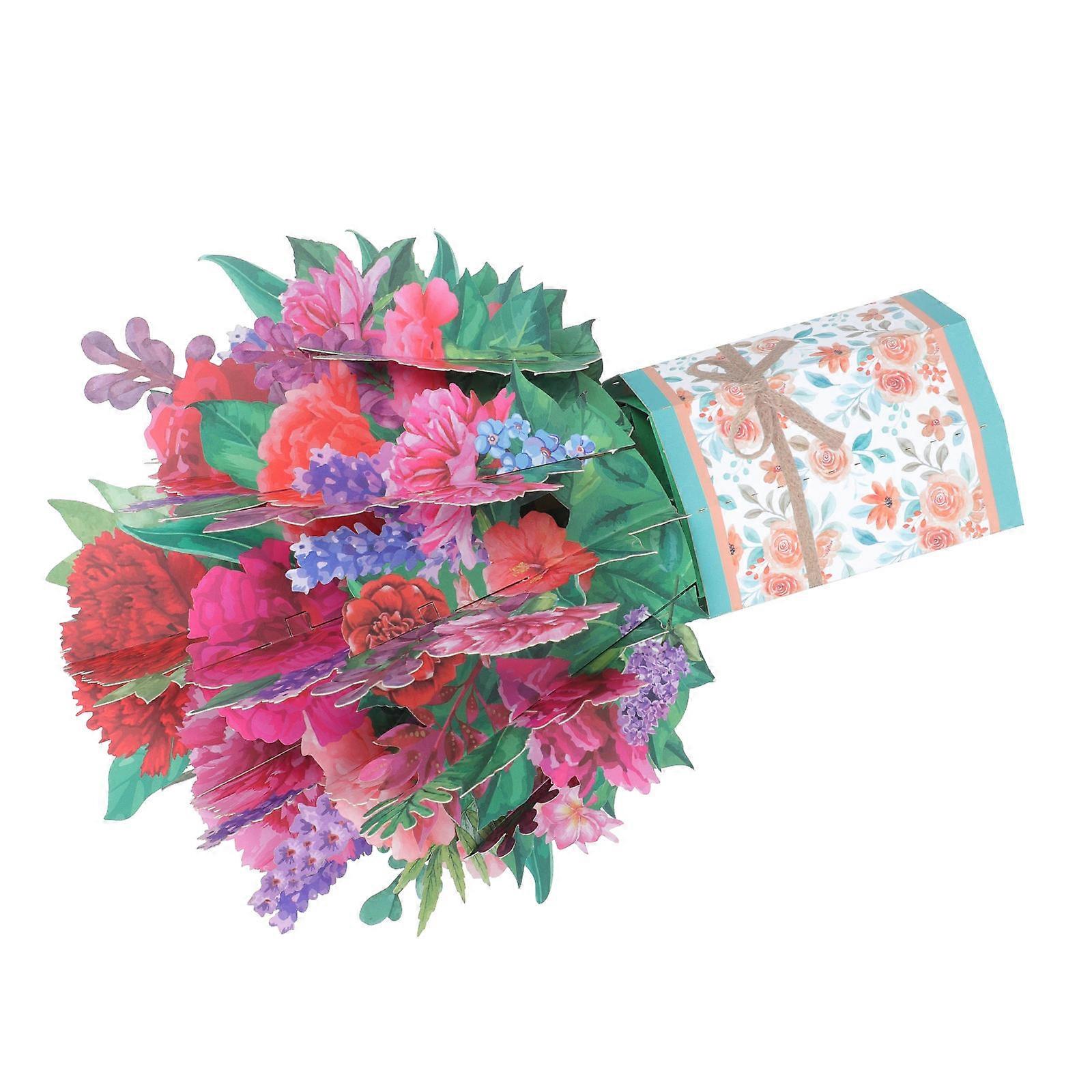 Foldable Mother's Day Card 3D Design Paper Sculpture Greeting Card 25x25cm Floral Style 1Set