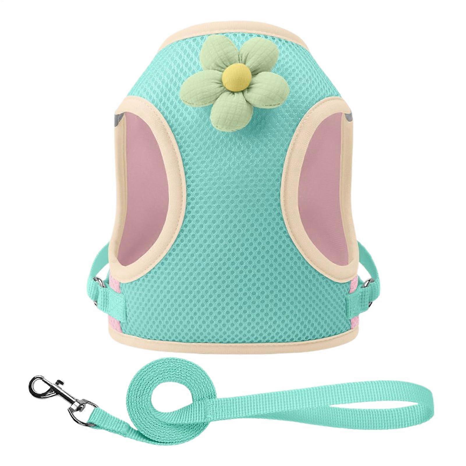 Puppy Harness  Reflective, Breathable with Straps for Young Pets, Green