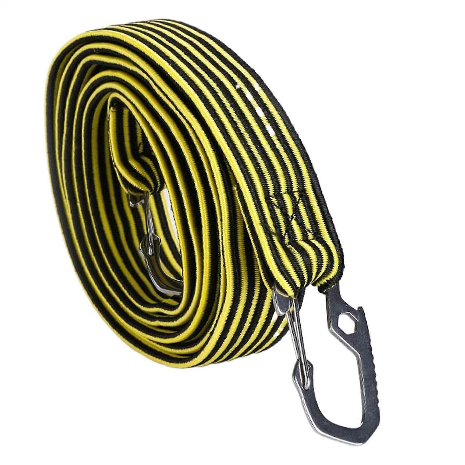 Motorcycle Durable TieDown Straps with HeavyDuty Hooks Black and Yellow 2M