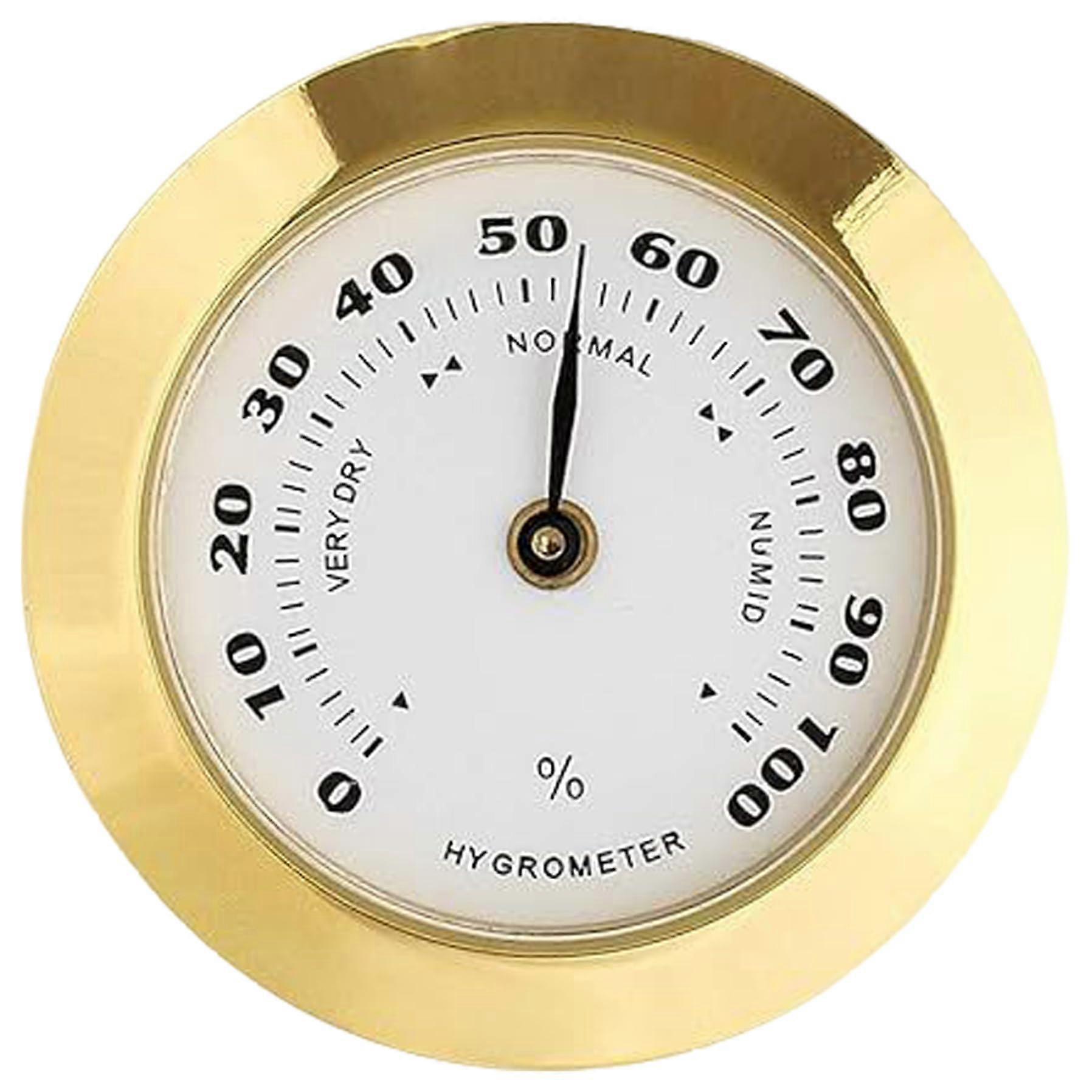 Hygrometer Analog 37mm Round Glass for Humidors, Guitar and Violin Thermometer, Accurate Humidity Measurement