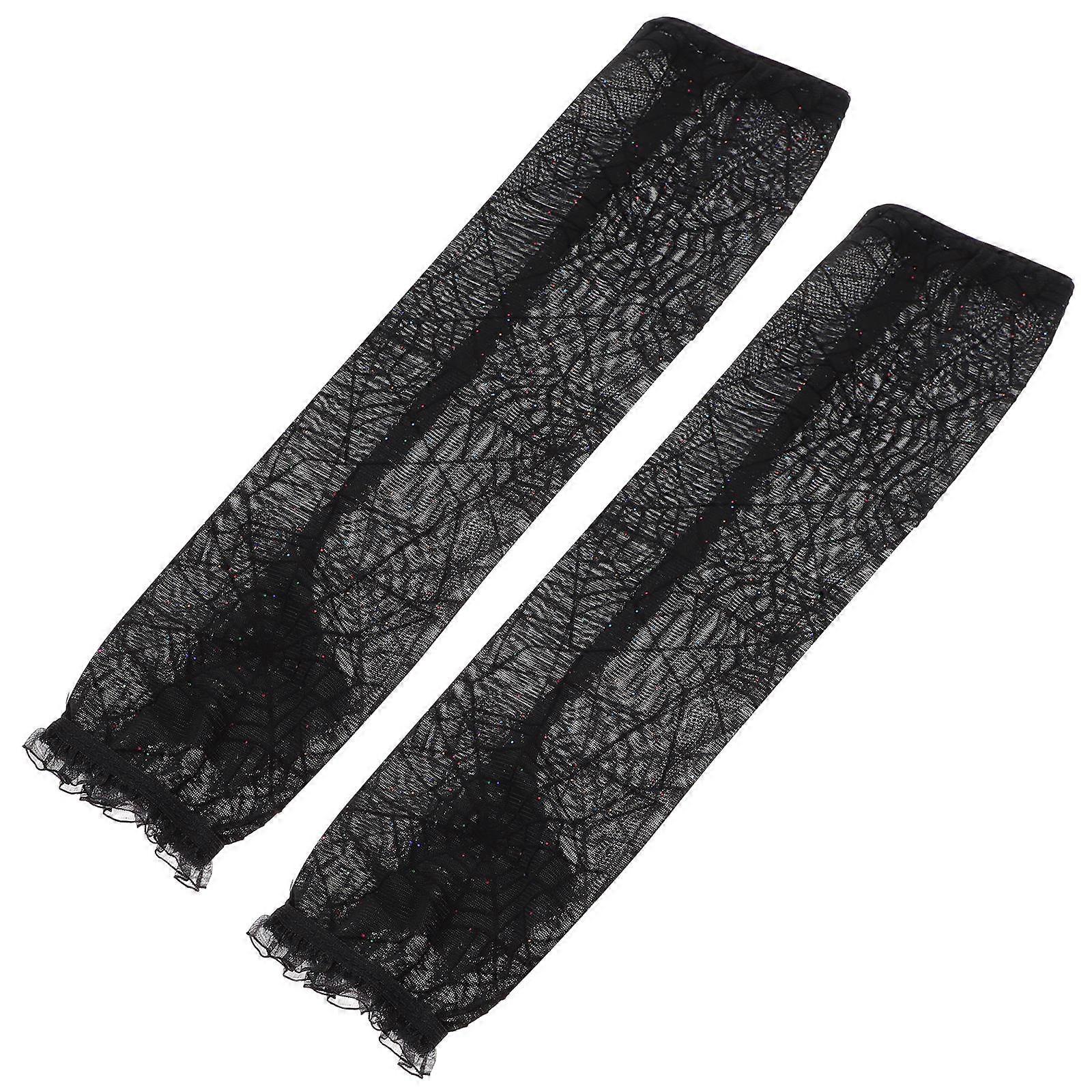 Spider Web Gloves Creative Fingerless Gloves for Halloween 4Pairs Set