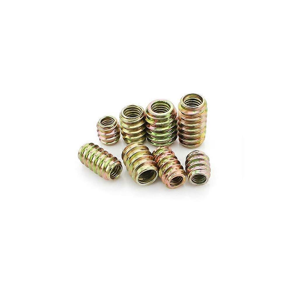 100pcs M6 15 Furniture PassThrough Drive Unheaded Thread Nut Color ZincPlated Carbon Steel Wood Insert Nuts