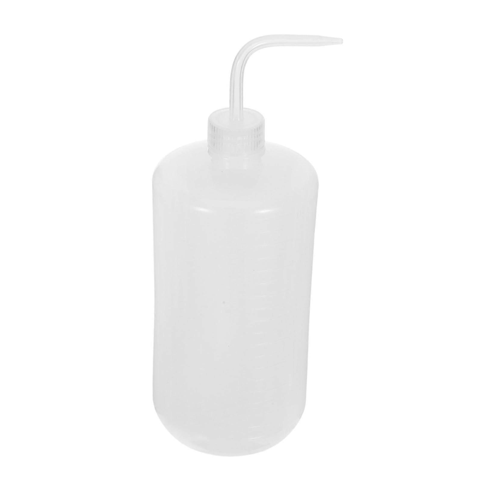 Plastic Squeeze Cleansing Bottle with Measurement Marks Curved Mouth for Plant Irrigation Lab Cleaning Precision Watering