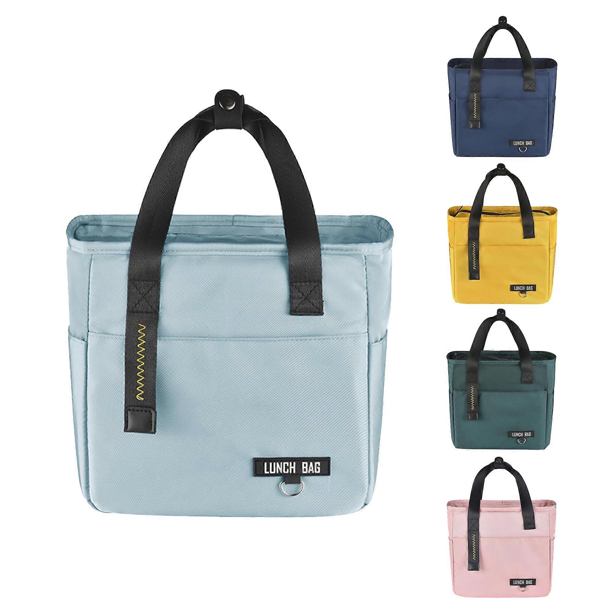 Insulated Lunch Bag with Leakproof PEVA Liner, Triple Thermal Layers, Large Pockets for Office, School, Picnic – Sky Blue