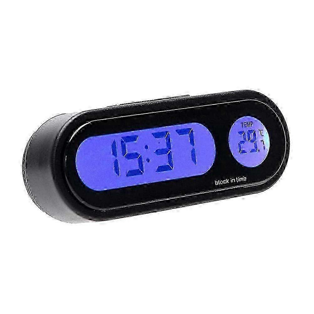 2 in 1 Car Clock Thermometer LED Backlight Dashboard Decor (Size)
