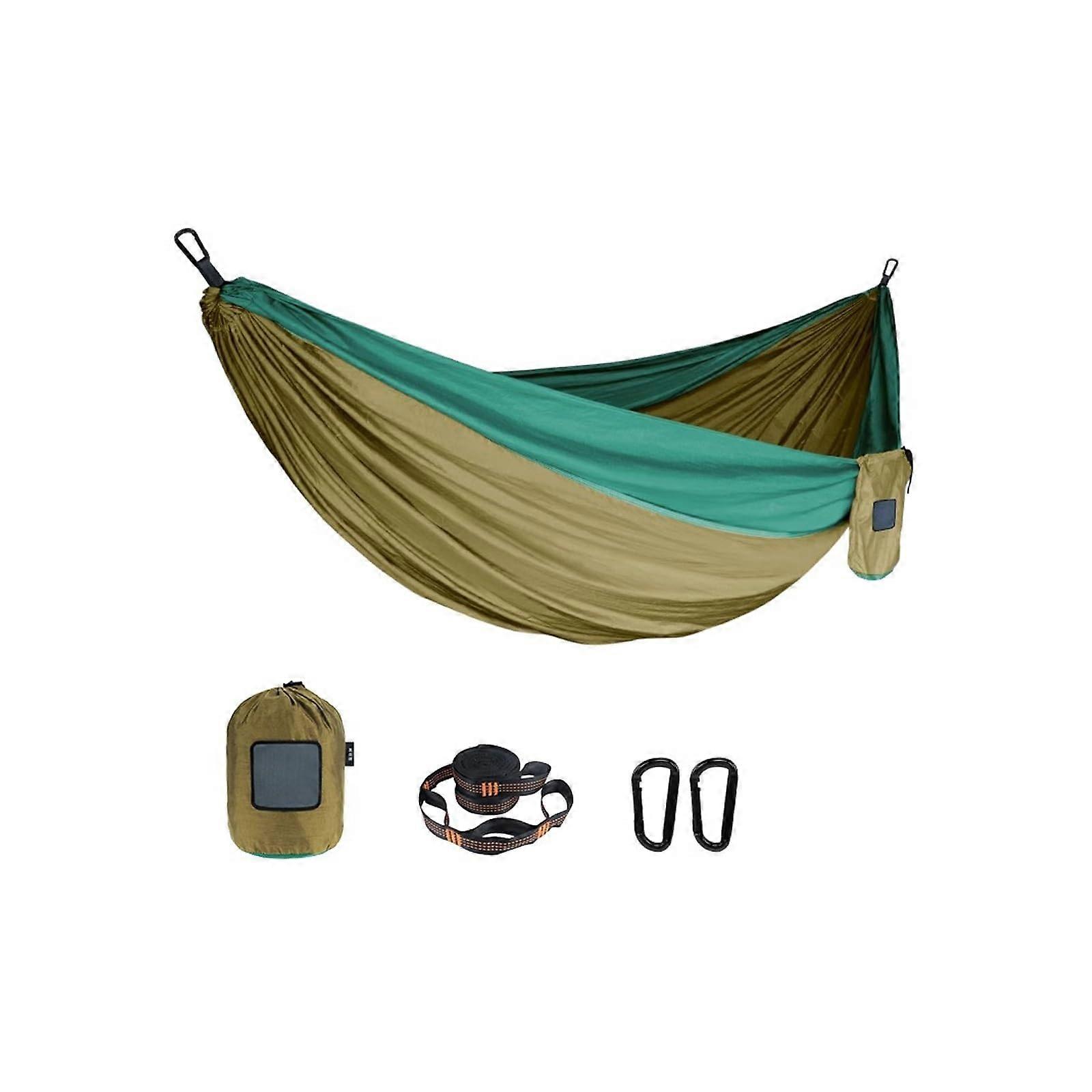 Nylon Camping Hammock 660 Lb Capacity, Travel And Backpacking, Attached Carry Bag, Tree Straps Included, 260X135CM