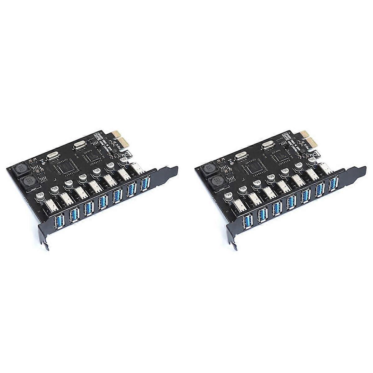 2X USB 3.0 PCI Express Adapter PCI E to 7 Ports USB 3 Expansion Adapter Card USB3 PCIe PCI-E X1 Cont