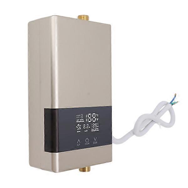 Tankless Water Heater 6000W Electric Heater Easy Installation Touch Screen Automatic Constant Water Heater EU Plug 220V Gold