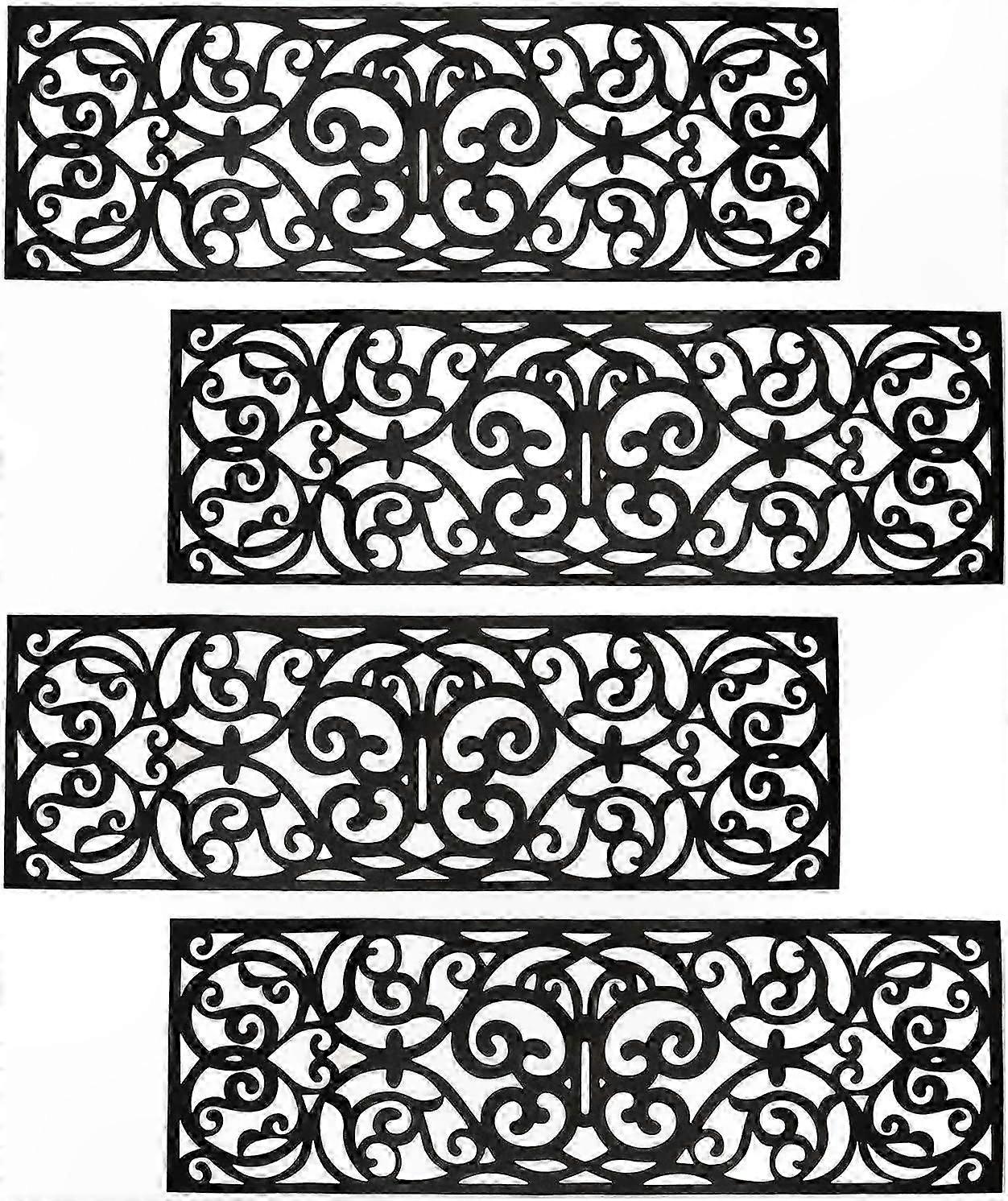 حصائر درج غير قابلة للانزلاق مكونة من 4 قطع للاستخدام الداخلي والخارجي ، 29 × 9.5 بوصة ، حماية متينة وآمنة للخطوات