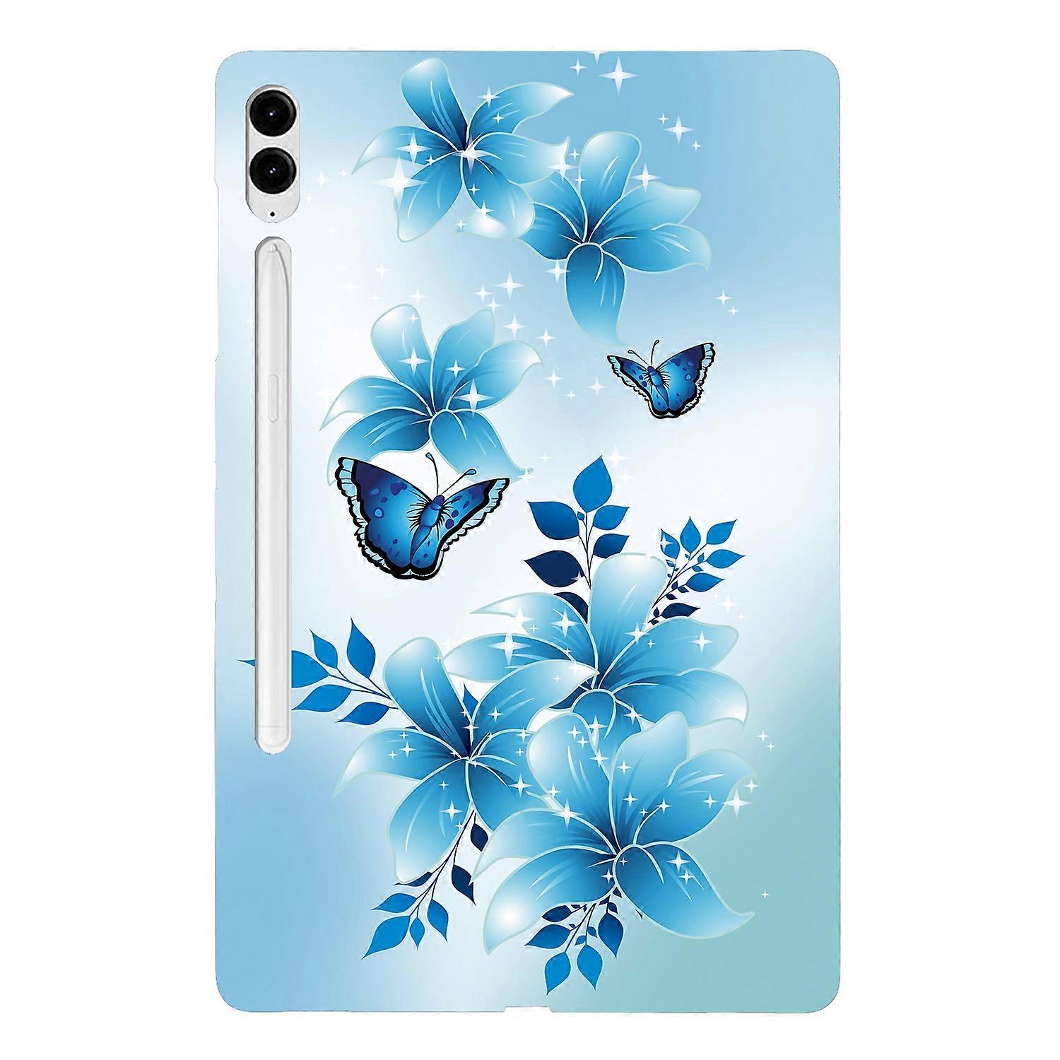 TKdaddy Tablet Case For Samsung Galaxy Tab S10+ / S9+ / S9 FE+ Pattern Printing Slim Soft TPU Cover Blue Butterfly