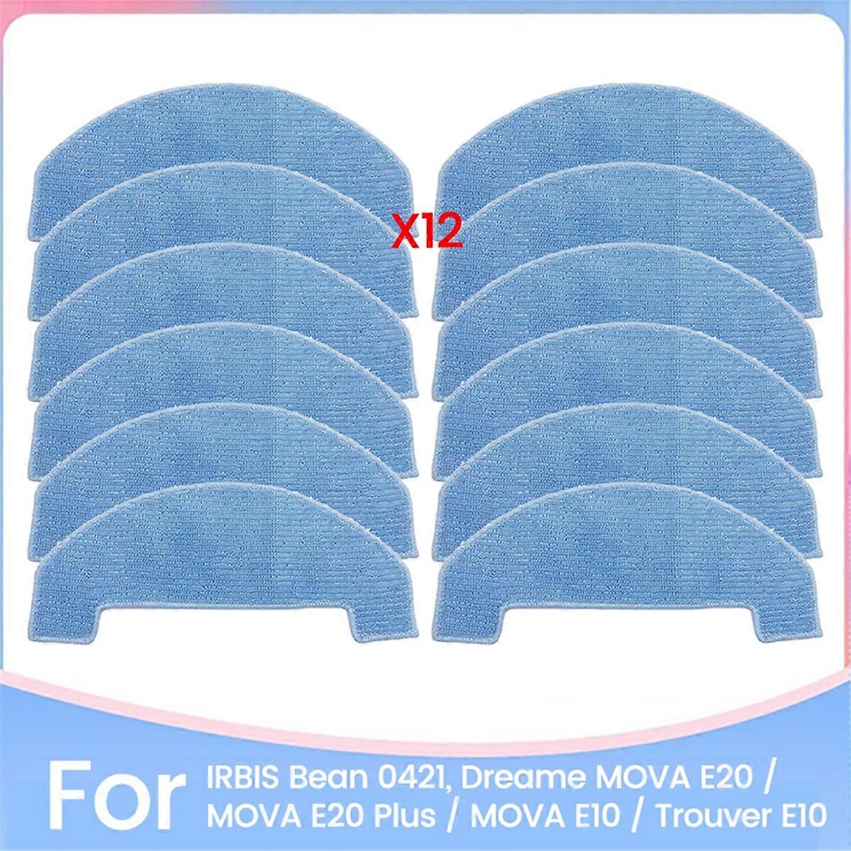 12 stk mopp klut puter for E20 / E20 Plus / E10 / Trouver E10 for IRBIS bønne 0421 reservedeler 12 stk
