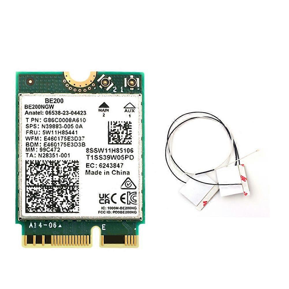 BE200 WiFi 7 Card+Built-in Antenna 2.4G/5G/6Ghz Bluetooth 5.4 WiFi Adapter 8774Mbps Wireless Network Card for Win10/11