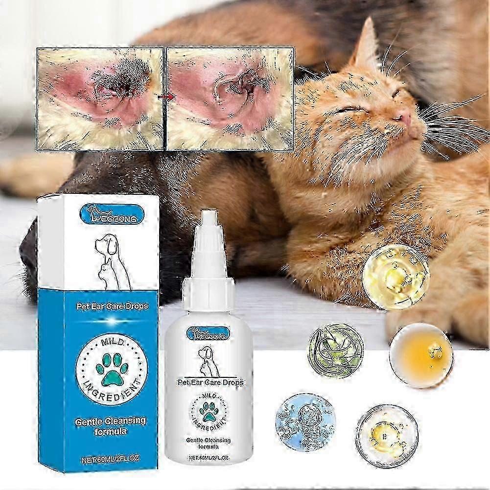 suitable for happy h ear cleaner drops for itchy ears, mites, odor, and wax buildup in dogs and cats