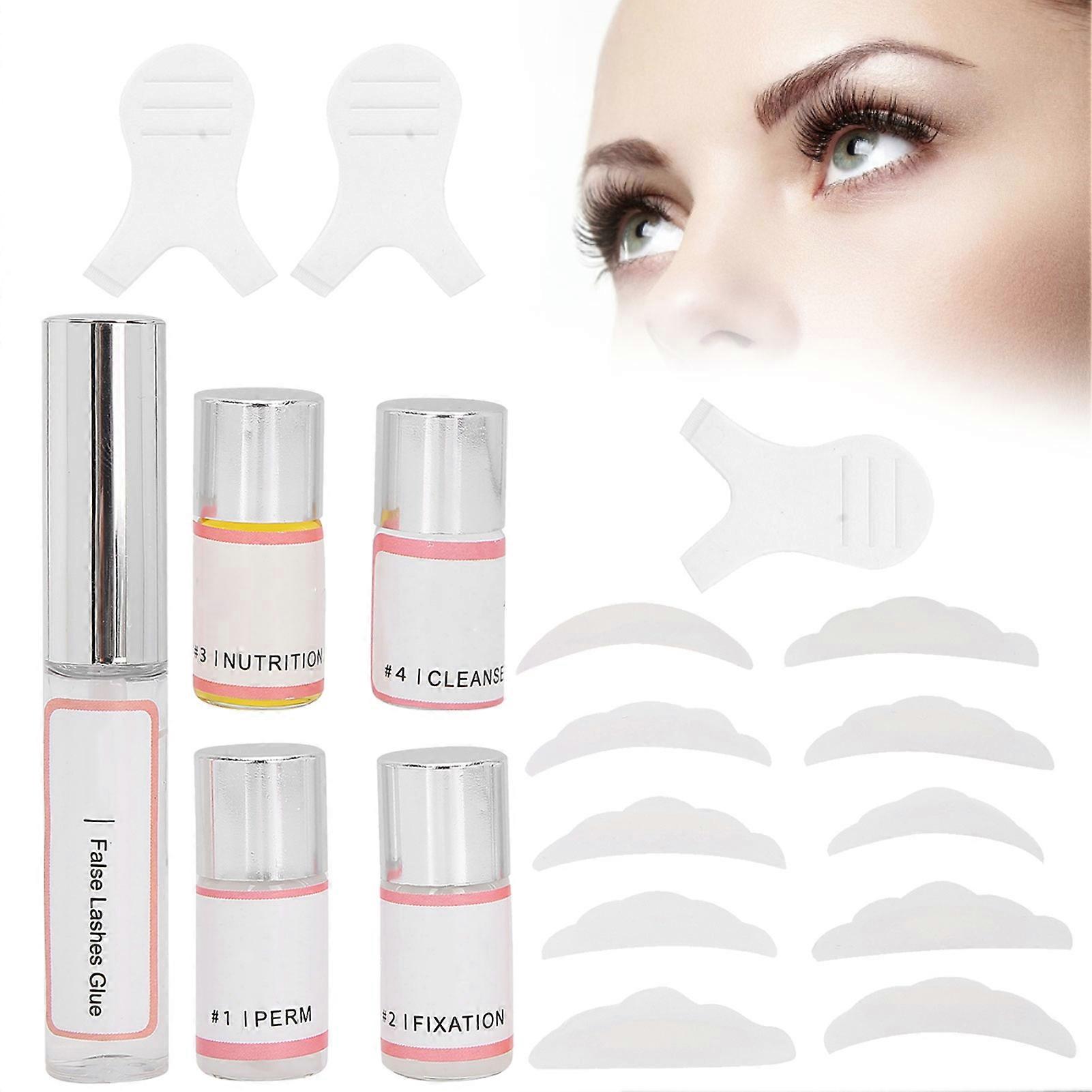 Eyelash Perming Kit 5ml x 5 Liquid Set with Silicone Patches S-L