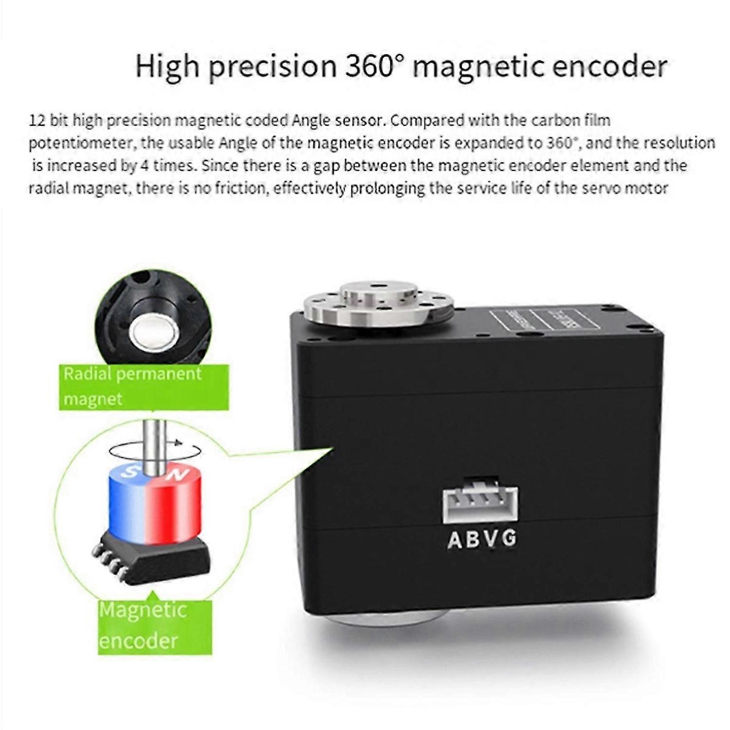 85KG.cm Motor Aluminum Alloy High Precision High Torque Programmable 360 Magnetic Encoder RS485 Servo Motor,A