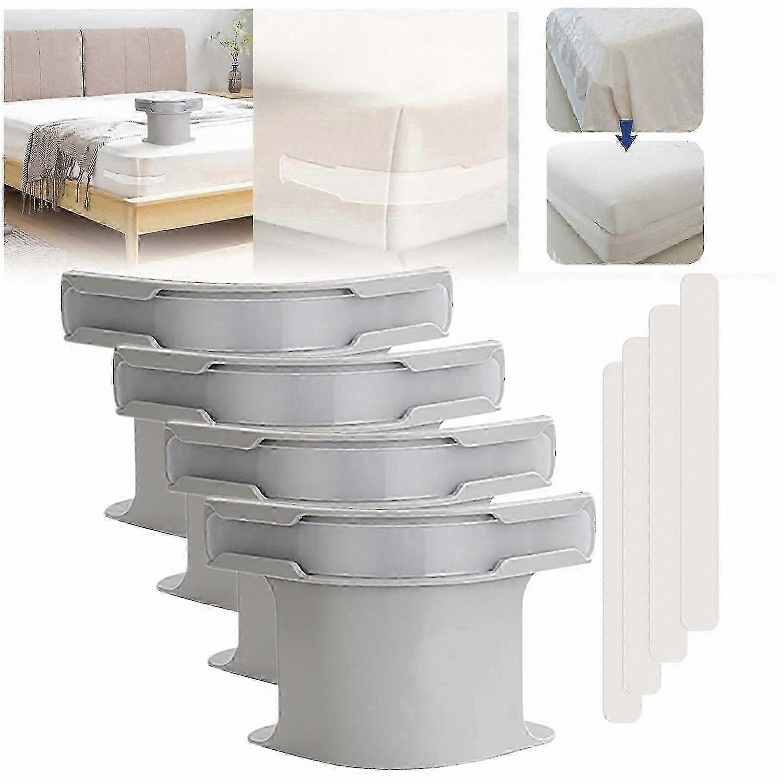 4-Pack Non-Slip Sheet Holders for Secure Bedding, Easy Corner Grippers for Lateral Sleepers