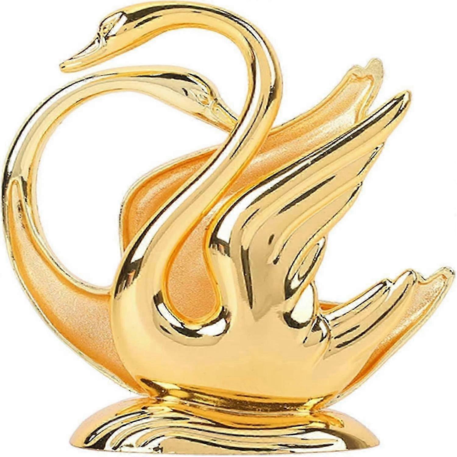 Rustproof Metal Swan Napkin Holder,Durable Tissue Modern Table Serviette HolderGold