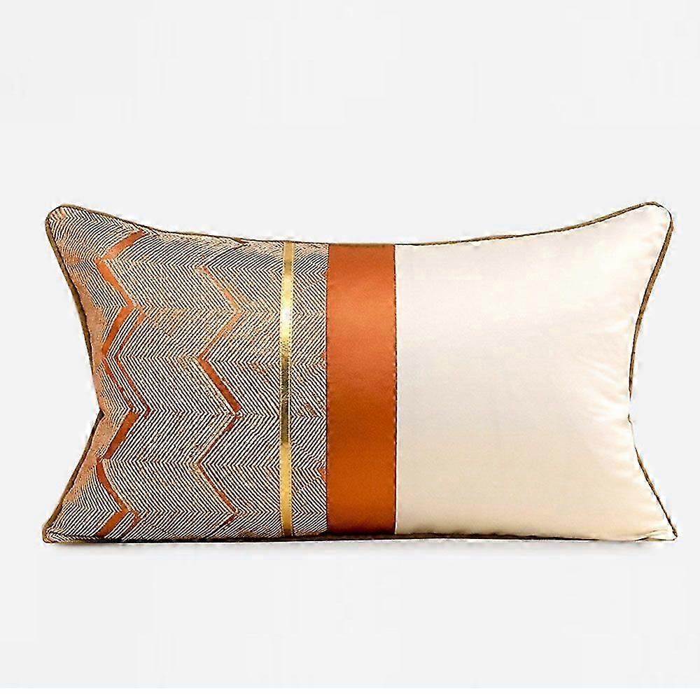 Elegant two-tone sofa blanket with rectangular pillowcase for the living room.